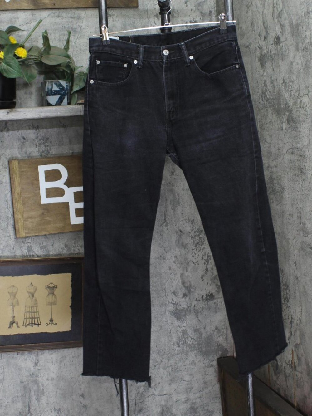 Levi'S Black Levi S Distressed Upcycle Straight Leg 505 Jeans Wash
